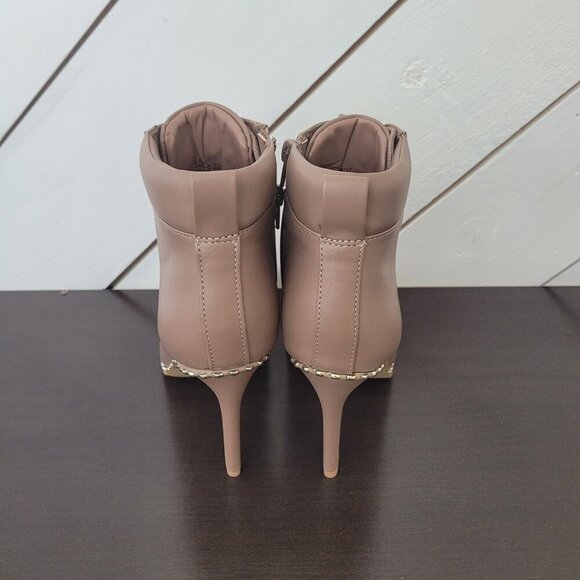 NEW BCBGeneration Taupe Hinna Women's Size 6.5 Lace-Up Stiletto Ankle Bootie 6PT - Picture 4 of 11